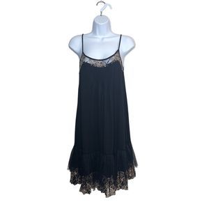 Anthropologie x Ryu Lace Black Slip Dress Sz M